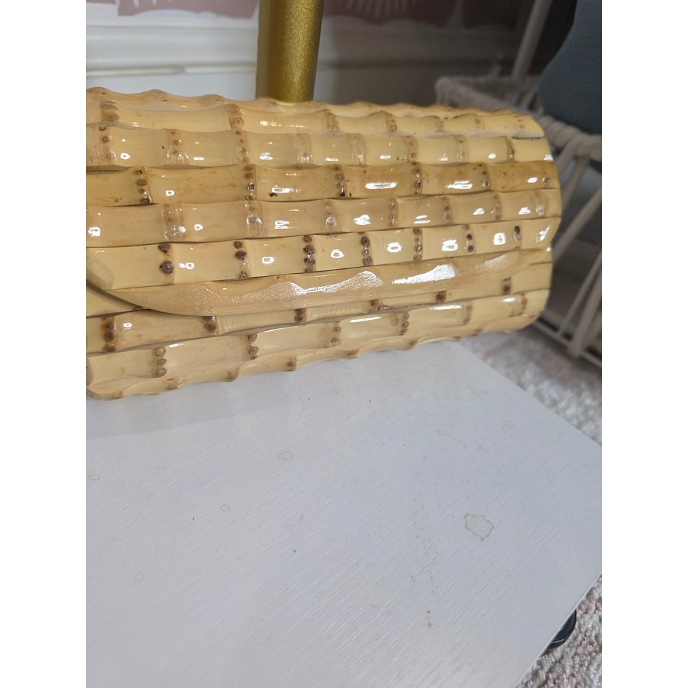 Vintage J. McLaughlin Kendra Bamboo Clutch Purse Resort Natural Material